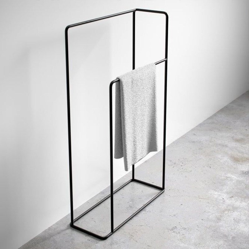 北欧免打孔落地浴室毛巾架置物架化妆室浴巾架抹布挂架挂衣架