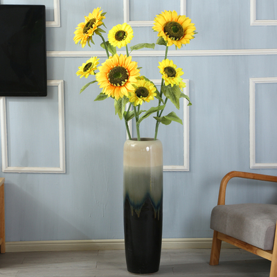 北欧落地花瓶现代高款轻奢大号客厅干花插花新中式摆件创意装饰品