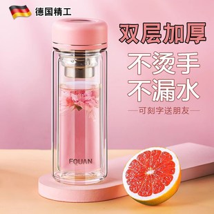 双层玻璃杯隔热便携高颜值家用耐高温高硼硅泡茶水杯2025新款