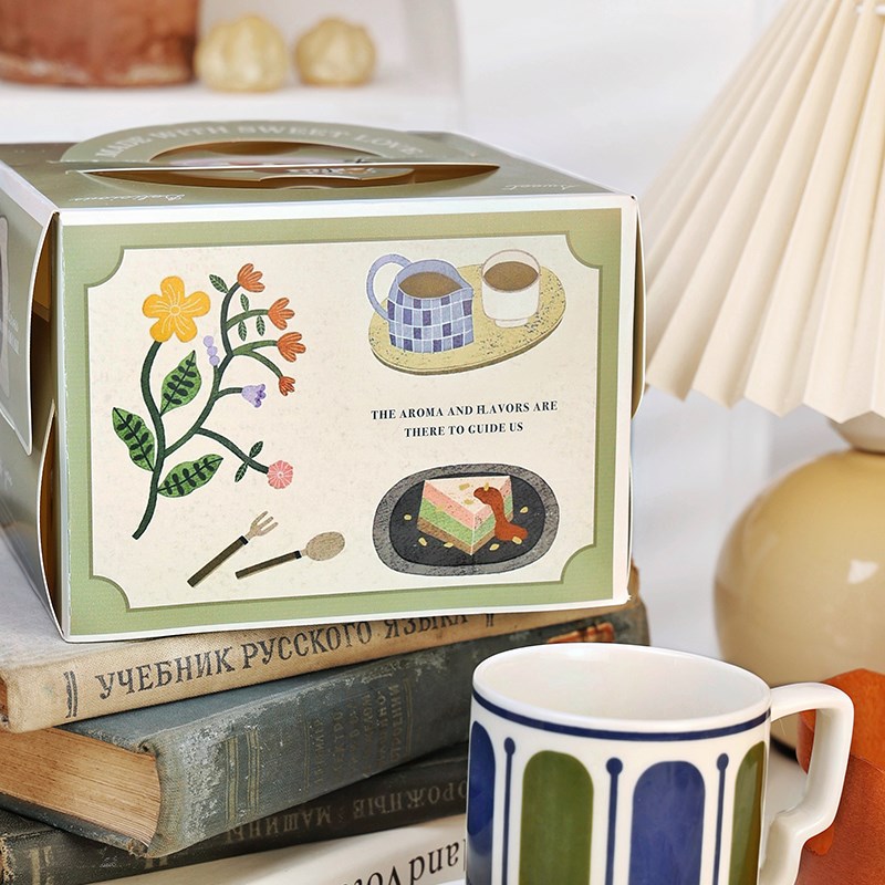 限时9折4寸生日蛋糕盒包装盒子四寸小5寸手提空盒泡芙盒子可定制