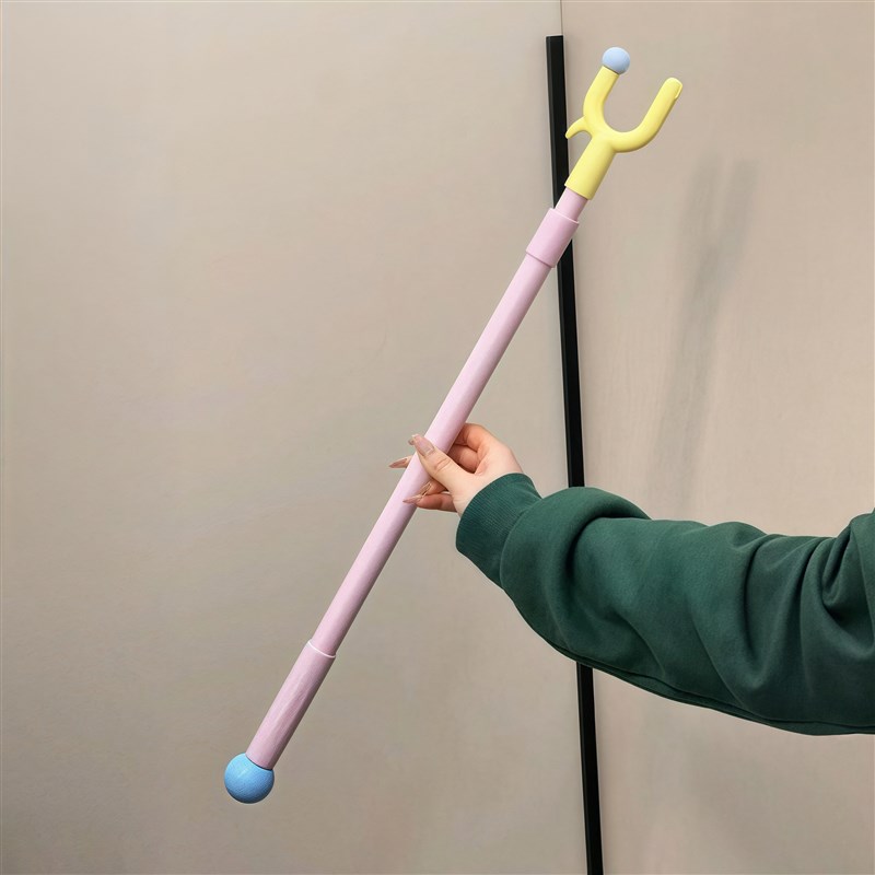 多巴胺撑衣杆家用可伸缩叉头结实耐用晾衣杆