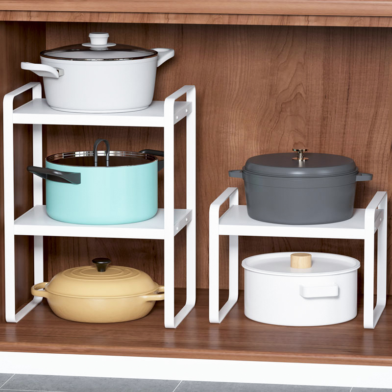 厨房置物架落地式橱柜分层架多层卫生间水槽下收纳架家用杯架锅架