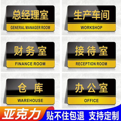 工厂车间洗手间仓库标识牌亚克力