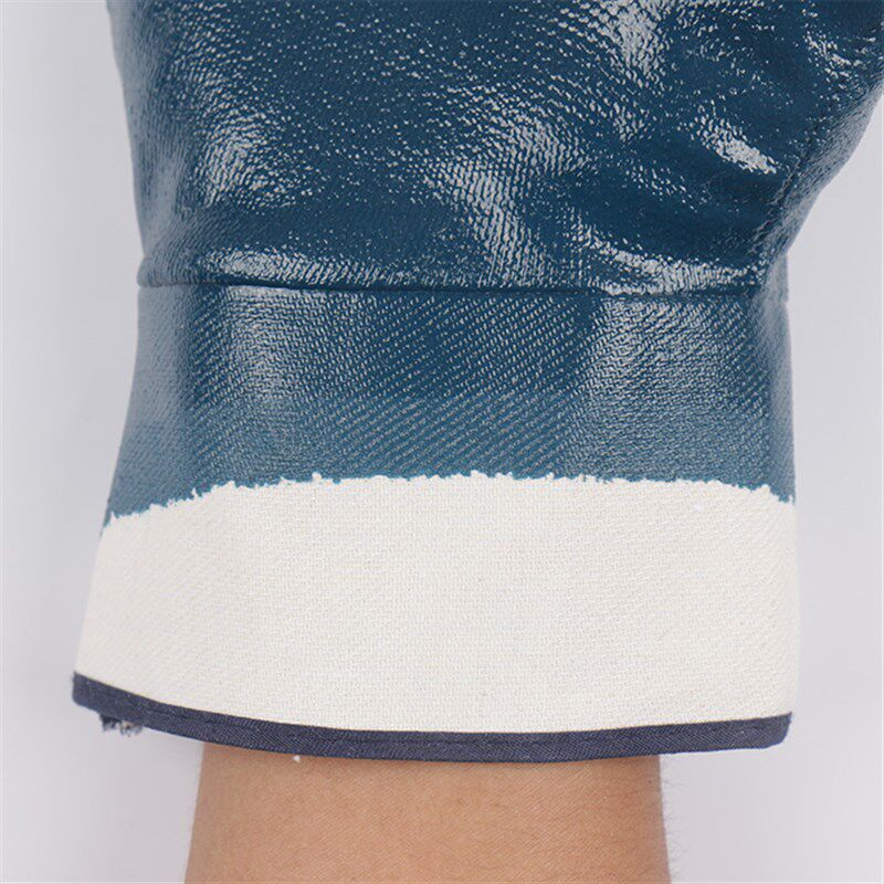 防油耐油劳保手套大口p丁晴胶防滑帆布全浸胶电焊工业工作耐磨电