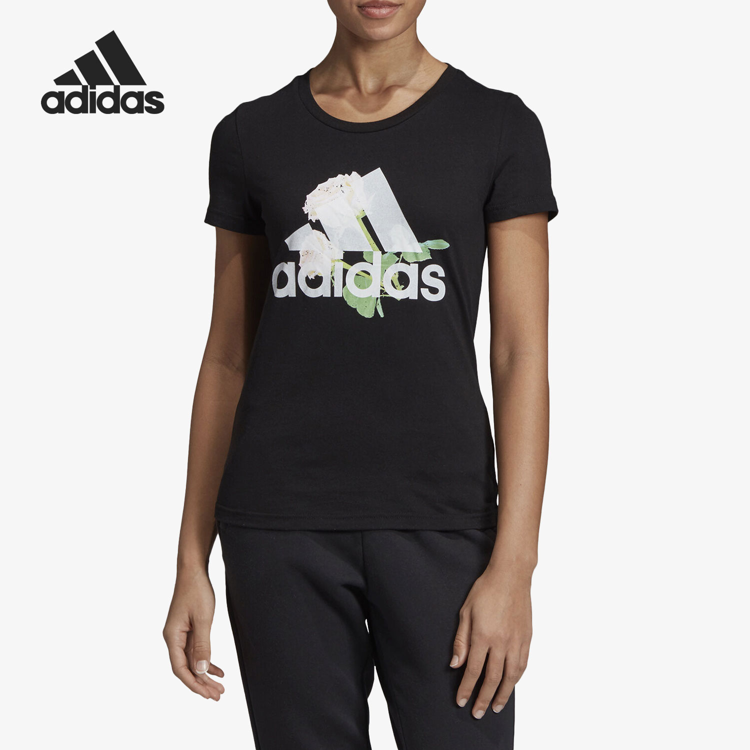 Adidas正品休闲女子运动透气短袖