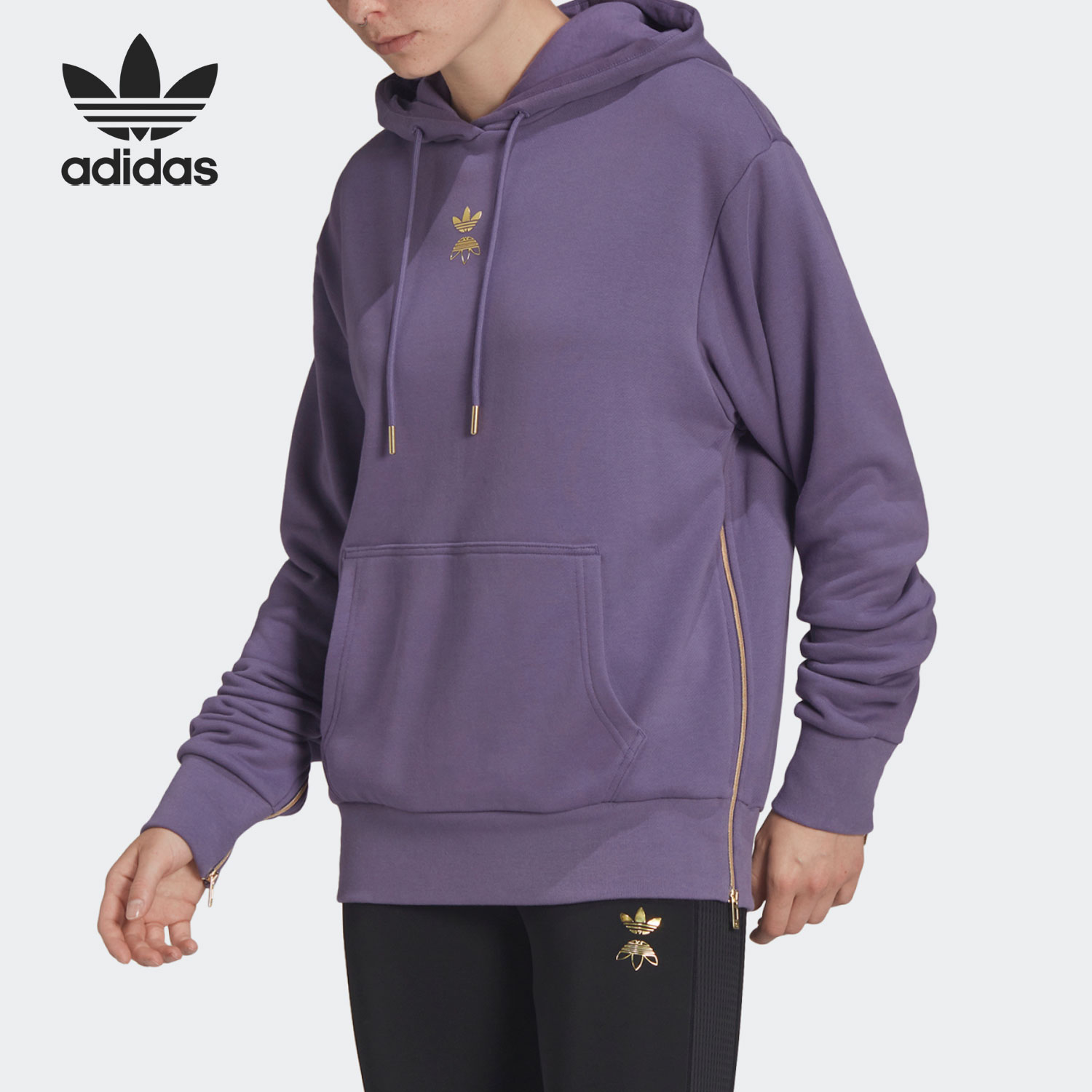 Adidas/阿迪达斯正品 Hoodie 三叶草女子休闲运动卫衣 HG6655