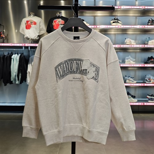 Lining/李宁正品春季新款男子宽松加绒保暖圆领套头卫衣AWDU003-6