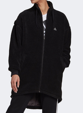 Adidas/阿迪达斯正品冬季新款中长款女子羊羔绒保暖外套 H25106