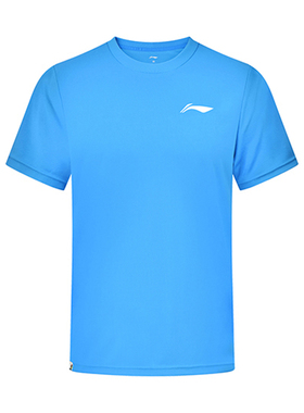 李宁正品羽毛球系列男女同款户外运动休闲圆领短袖T恤AHST347-6