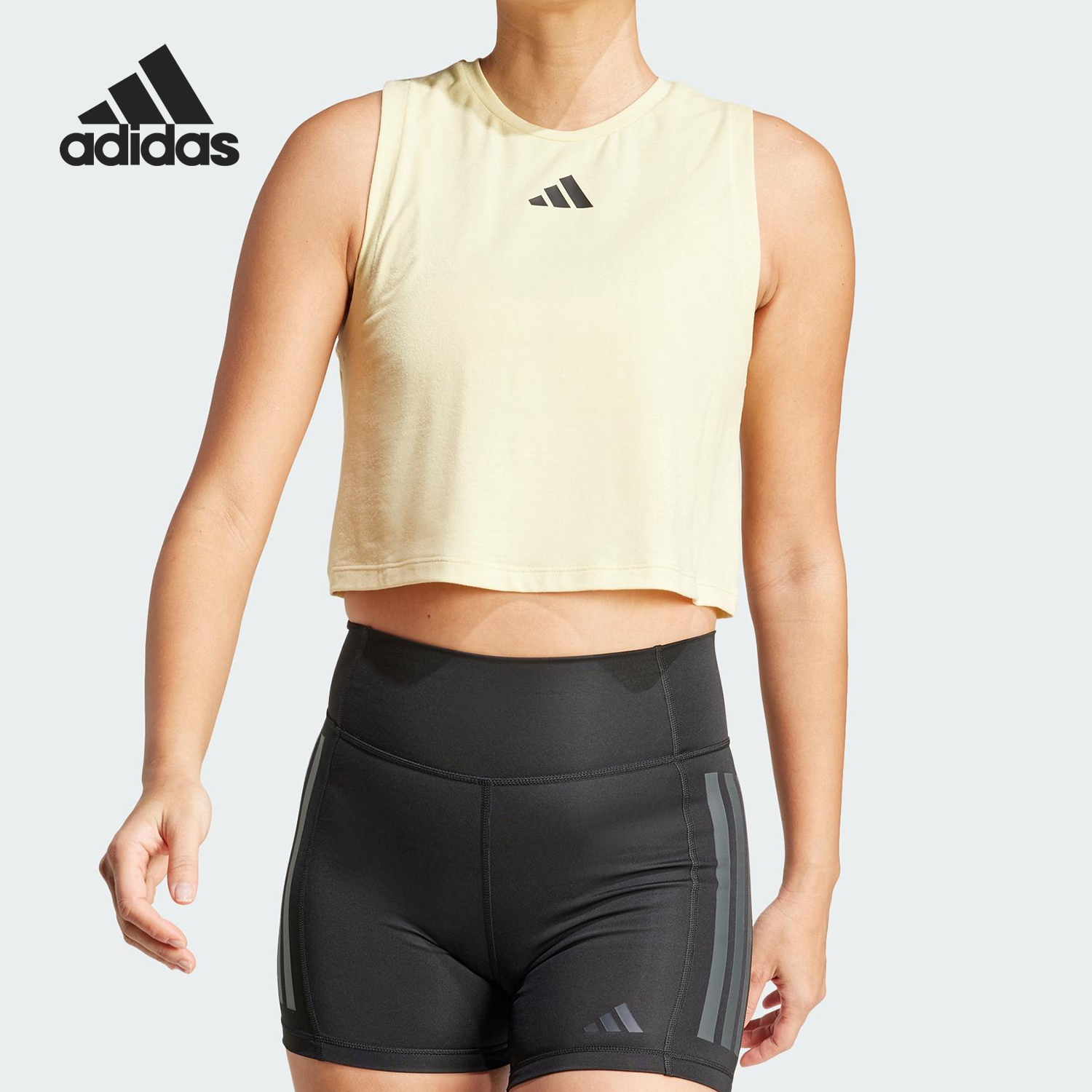 Adidas/阿迪达斯正品2025春季新款女士无袖运动短背心JG6182