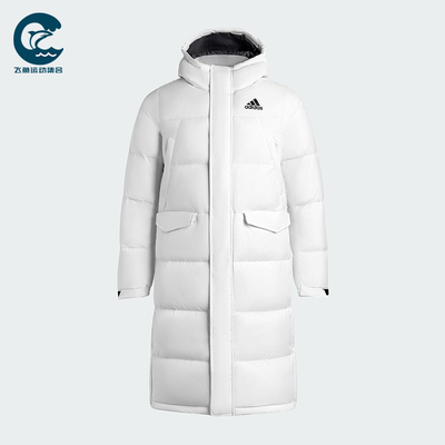 Adidas/阿迪达斯正品2025男士户外长款保暖运动连帽羽绒服KE5406