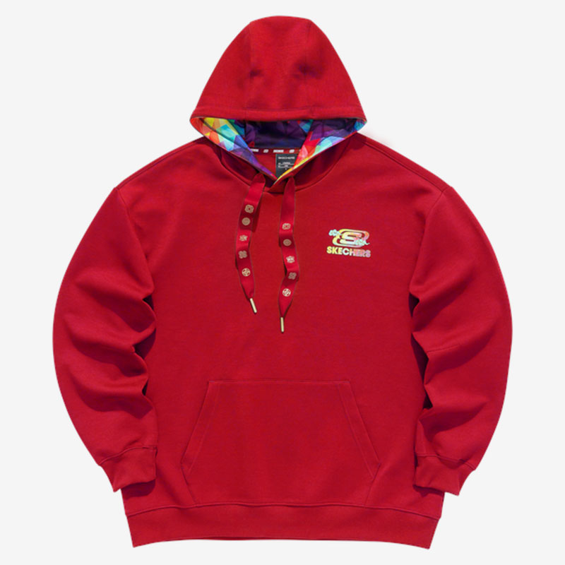 Skechers/斯凯奇正品春季男子运动休闲针织连帽套头连帽卫衣