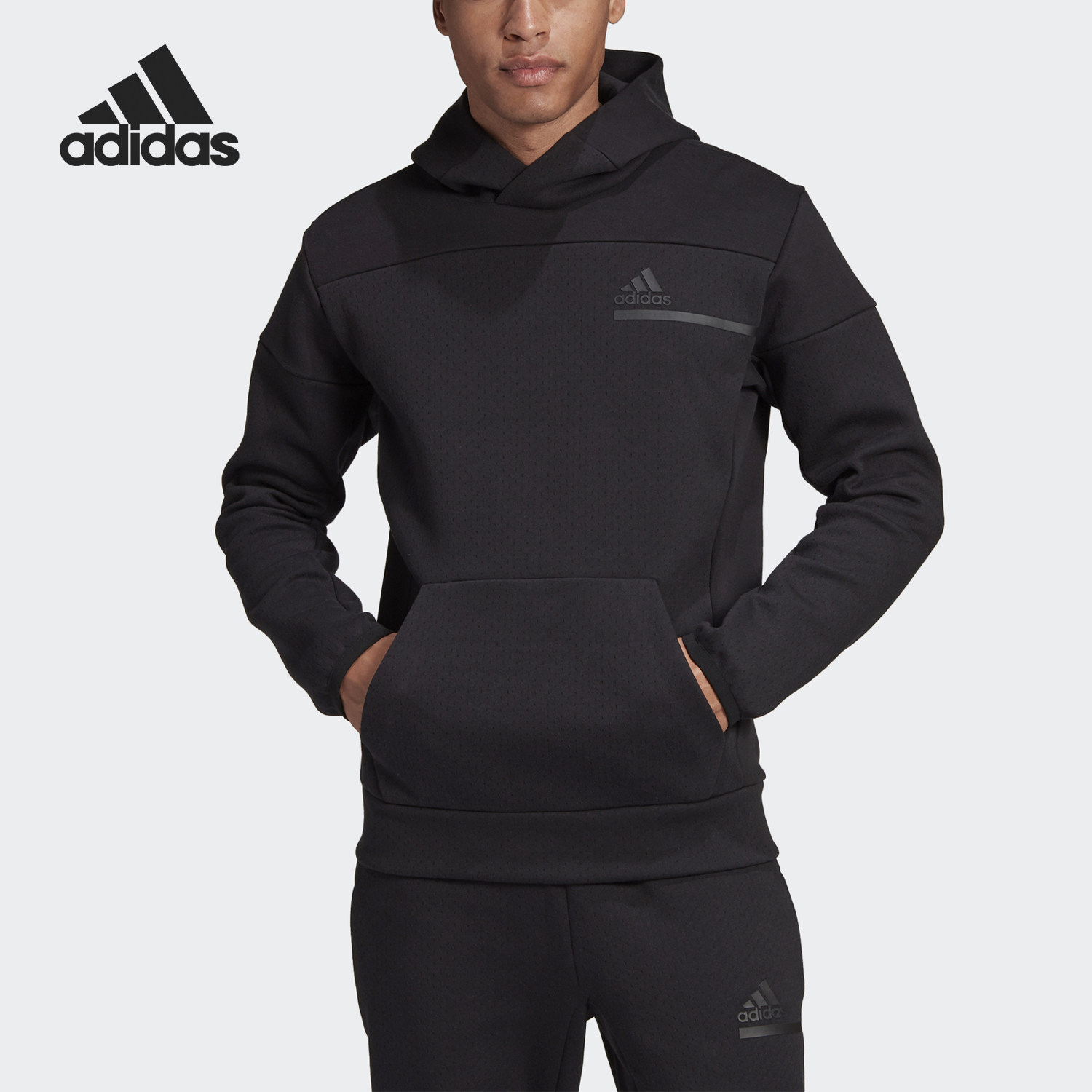 Adidas/阿迪达斯正品春秋男士运动宽松连帽日常卫衣套头衫GM6528