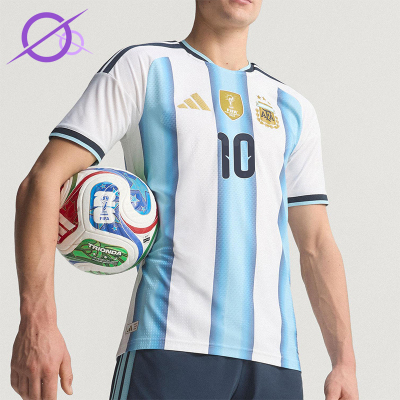 Adidas/阿迪达斯正品2025男士运动圆领套头透气足球短袖KH3934