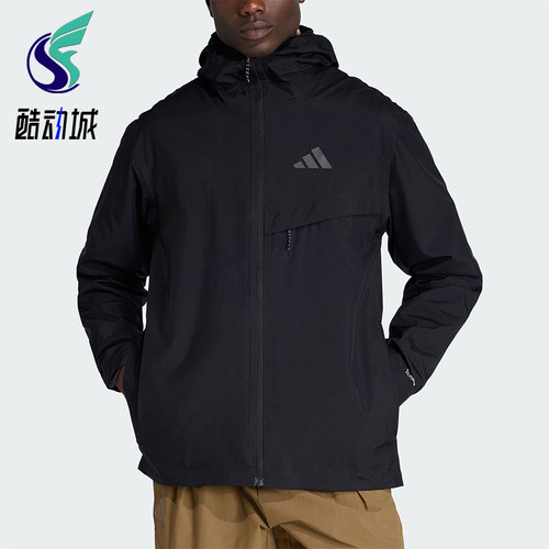 Adidas/阿迪达斯正品MT 2L RAIN J男士运动户外连帽冲锋衣JY4118