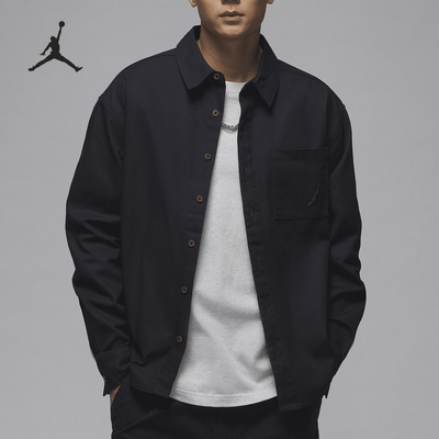 Nike/耐克正品JORDAN男士翻领户外刺绣纽扣衬衫FV7447-010