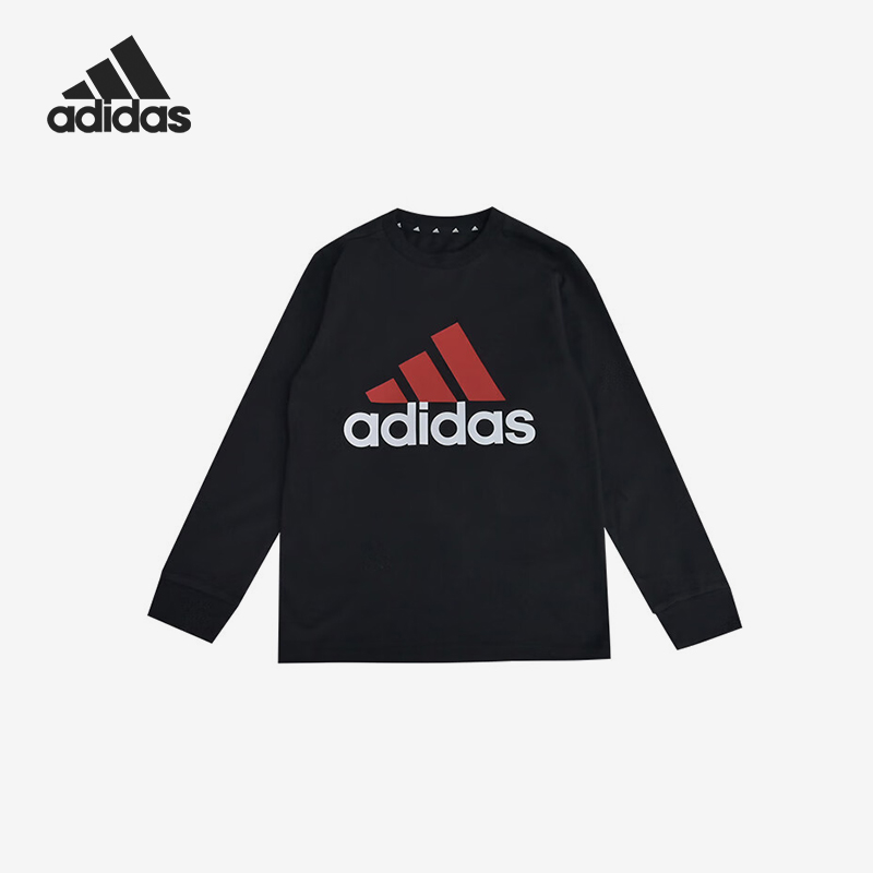 Adidas/阿迪达斯正品2024新款儿童经典运动休闲长袖T恤IS5190