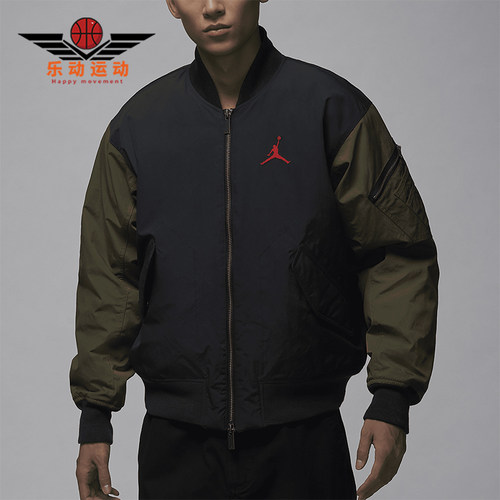 耐克男士运动拼接印花保暖棉服