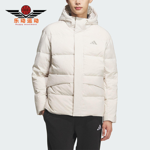 Adidas LINEAR男女运动日常保暖连帽羽绒服KQ5523 阿迪达斯正品