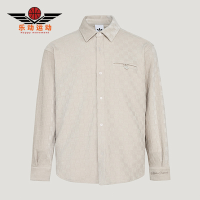 Adidas/阿迪达斯正品三叶草男士时尚经典翻领休闲长袖衬衫KU5614