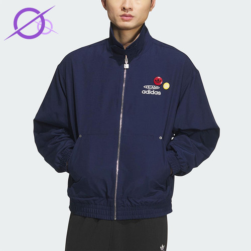 Adidas/阿迪达斯正品三叶草男士日常运动宽松翻领耐穿外套KC0135