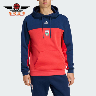 Adidas/阿迪达斯正品2025男士连帽足球运动抓绒复古卫衣KE3910