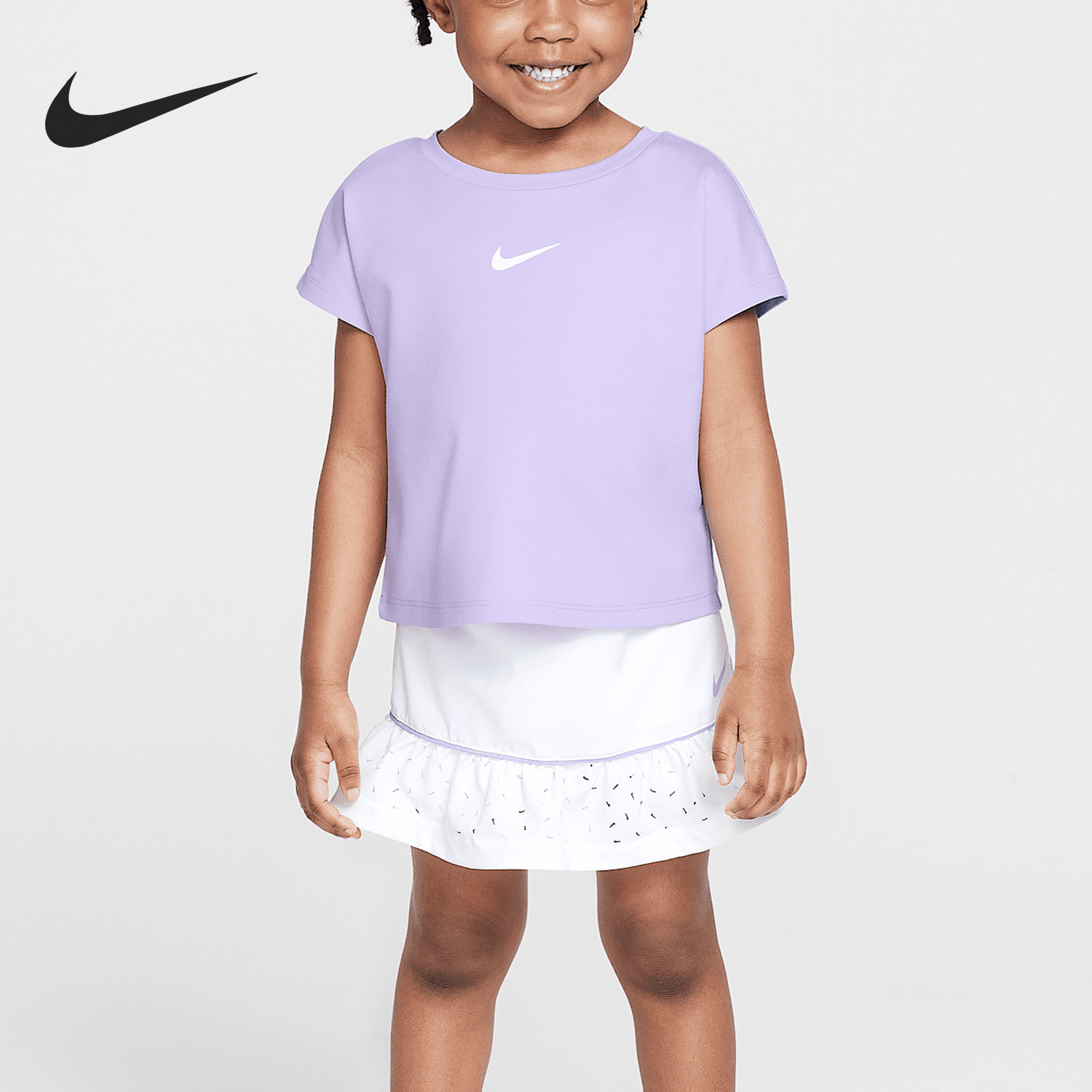 Nike/耐克正品Swoosh Dri-FIT婴童T恤半身裙套装II2564-100,童装/婴儿装/亲子装,套装,淘宝优惠券,粉丝福利购,淘宝优惠卷