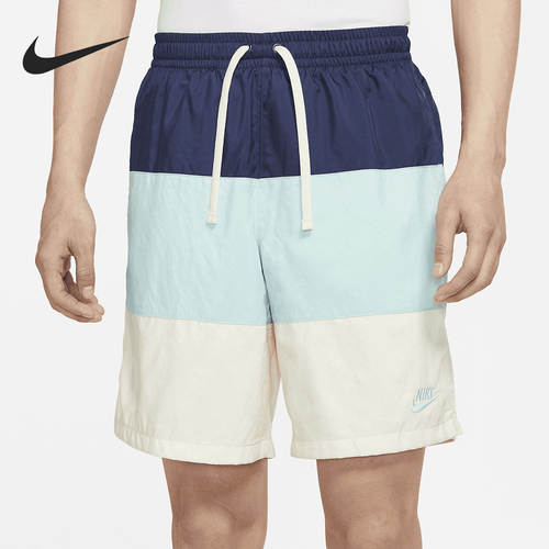 Nike/耐克正品 新款男子多色条纹梭织透气休闲沙滩短裤CJ4488-382
