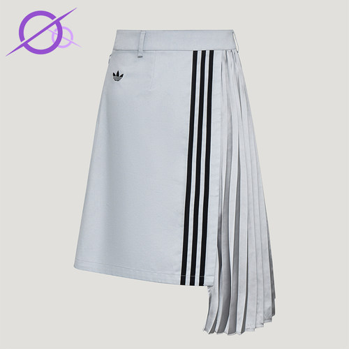 Adidas/阿迪达斯正品女士时尚不对称百褶休闲半身裙LF2338