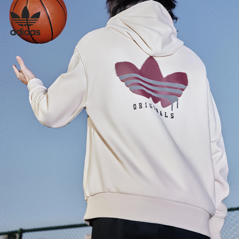 Adidas/阿迪达斯正品三叶草男子运动长袖连帽卫衣套头HY7230