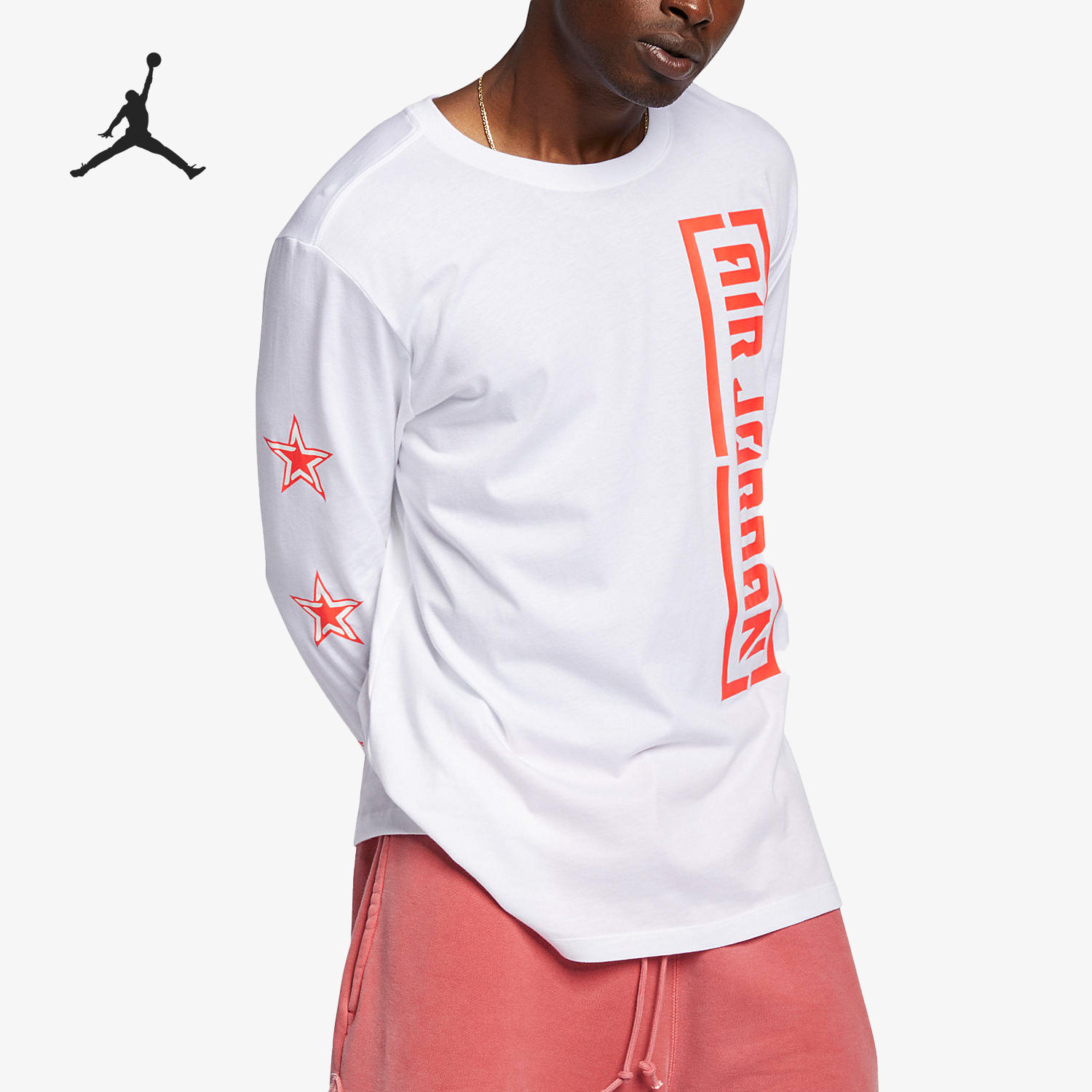 Nike/耐克正品JORDAN男子运动圆领休闲印花长袖T恤AT9071-100
