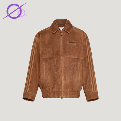 Adidas/阿迪达斯正品三叶草男士翻领复古宽松休闲皮革夹克KV5939