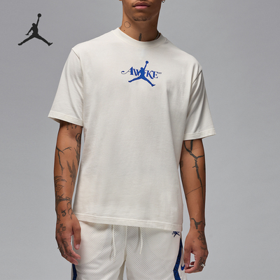 Nike/耐克正品JORDAN男士简约透气印花圆领运动T恤FV9914-133