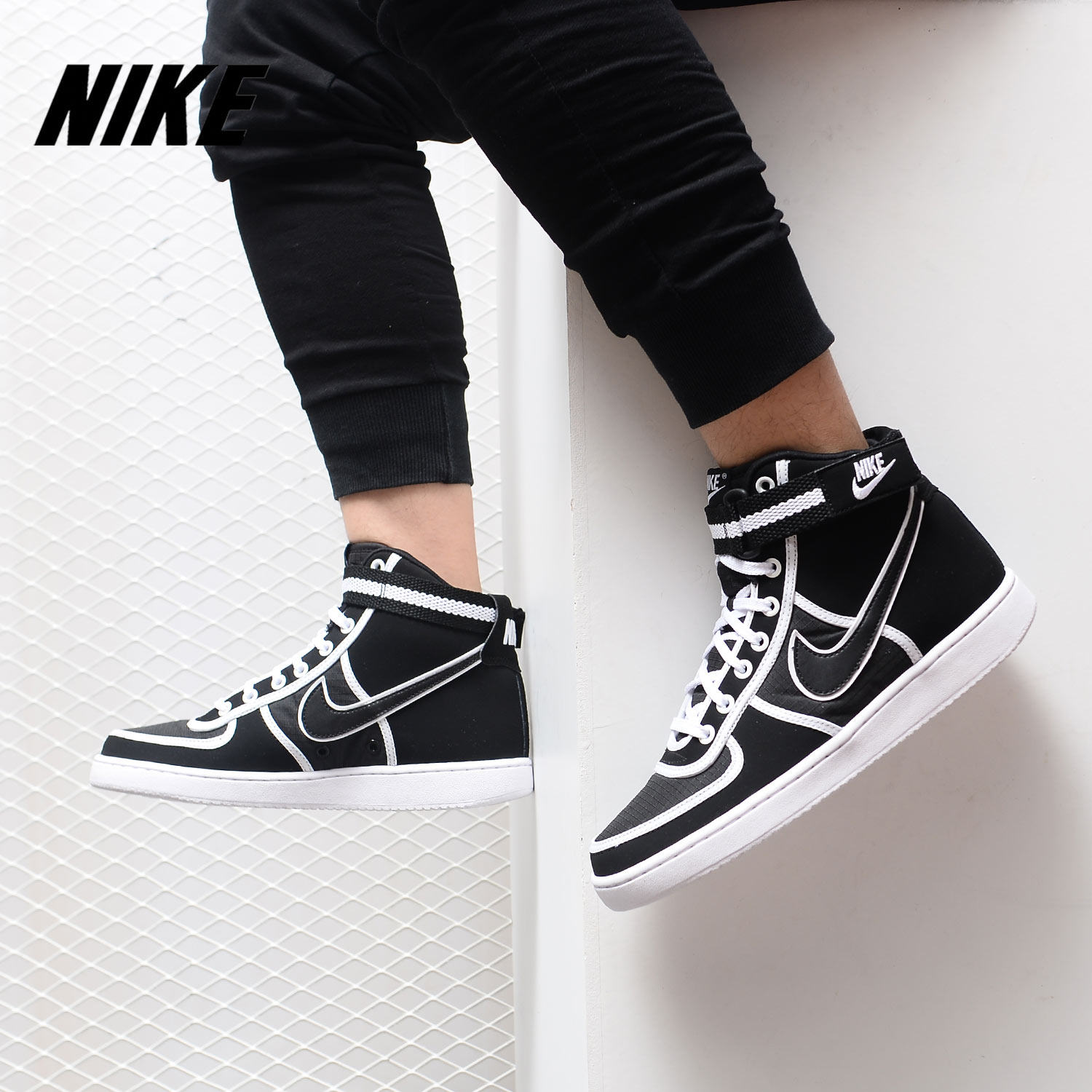 Nike/耐克正品 VANDAL HIGH SUPREME 男子纯白运动休闲鞋 AH8518