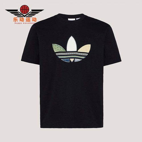 Adidas/阿迪达斯正品三叶草男士松弛感宽松经典日常印花T恤KW5671