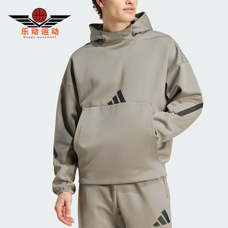 阿迪达斯男士连帽宽松保暖卫衣