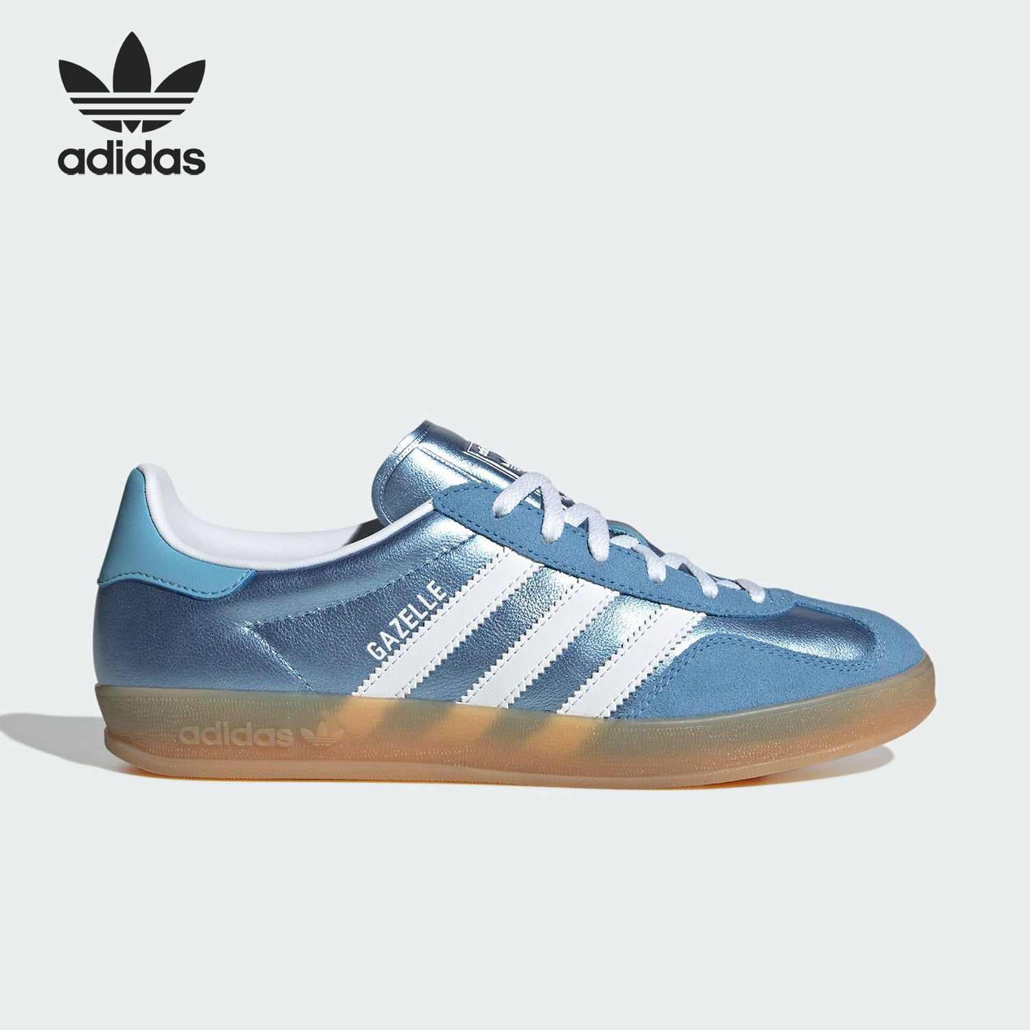 Adidas/阿迪达斯正品三叶草女士金属皮革经典休闲板鞋JS1407