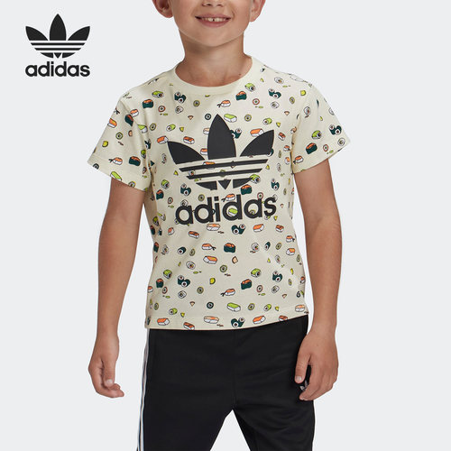 Adidas/阿迪达斯正品三叶草儿童运动透气圆领休闲短袖FT8767