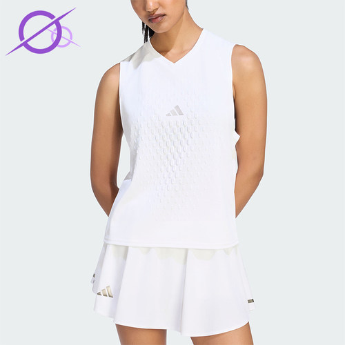 Adidas/阿迪达斯正品女士运动舒适透气V领无袖背心上衣KY1370