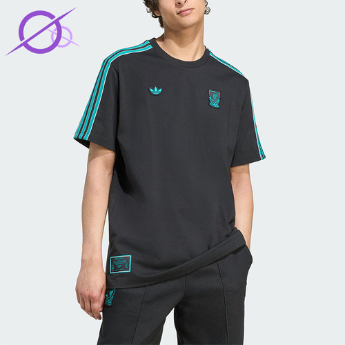 Adidas/阿迪达斯正品三叶草男士运动圆领透气耐穿足球短袖JW5470