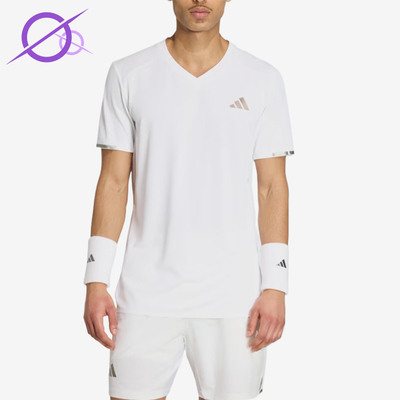 Adidas/阿迪达斯正品男士运动休闲透气短袖V领网球衣KF5001