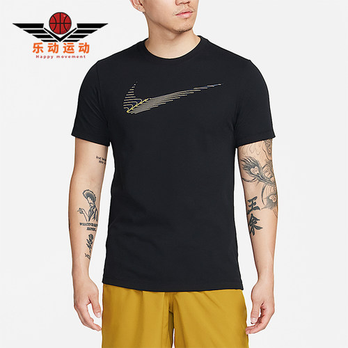 Nike/耐克正品2025男士耐穿圆领套头透气运动健身短袖FJ2465-010