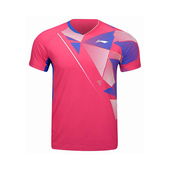 T恤AAYU139 李宁正品 羽毛球系列男子宽松透气运动耐磨V领短袖