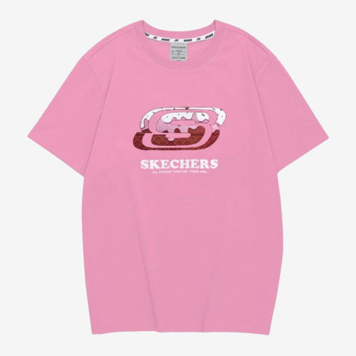 Skechers斯凯奇正品缤纷休闲系列男女印花短袖T恤FHL223U042-004C