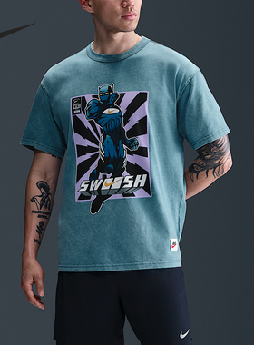 Nike/耐克正品2025男士圆领套头透气印花运动短袖HJ3673-006