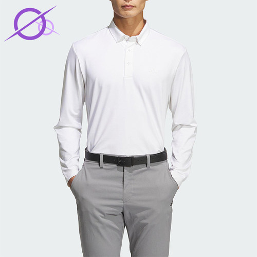 Adidas/阿迪达斯正品2025男士透气套头翻领运动长袖POLO衫JM7115
