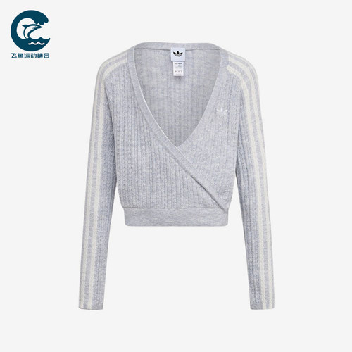 Adidas/阿迪达斯正品三叶草大童条纹运动舒适休闲毛衣LF2886