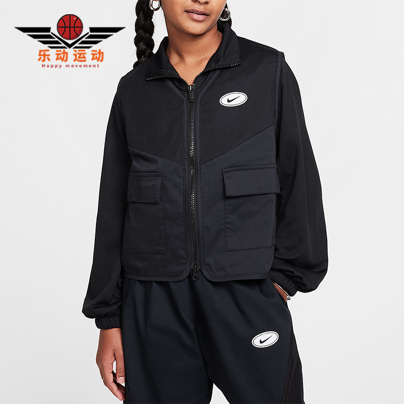 Nike/耐克正品春季新款大童口袋休闲宽松运动外套HF8205-010