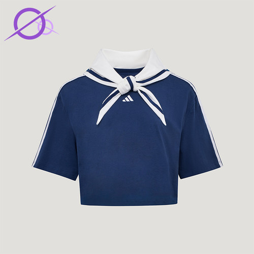 Adidas/阿迪达斯正品夏季款女士宽松短款休闲短袖T恤KY7755