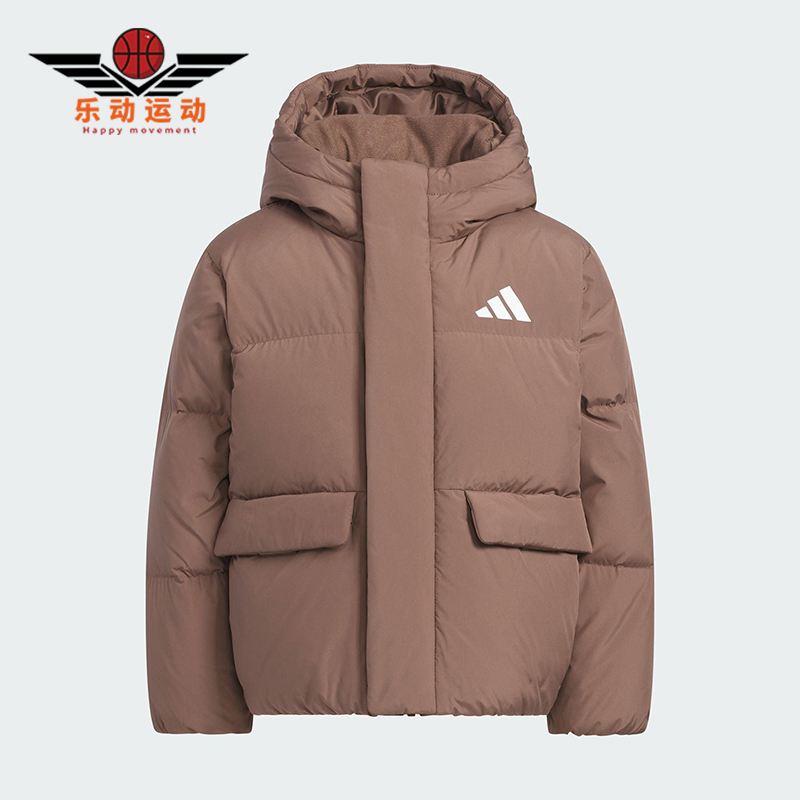Adidas/阿迪达斯正品冬季儿童运动连帽保暖复古户外羽绒服KG5510